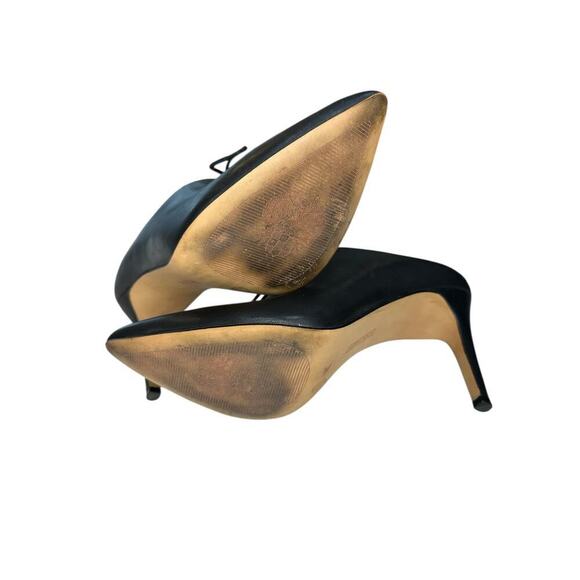 Vince Camuto Maivyn Leather High Heel Mules 6 Black Slip On Pointed Toe Dressy - Picture 7 of 8